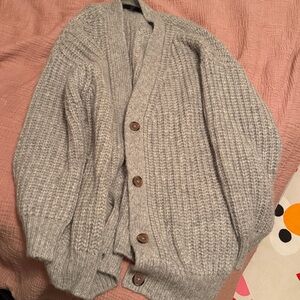 Gray Alpaca Cocoon Cardigan
